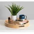 thumbnail image 4 of Kate and Laurel Hutton Large Round Wood Tray with Handles, Light Natural Finish, 4 of 4