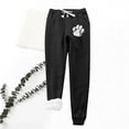 thumbnail image 2 of Virmaxy Women's Sherpa Lined Sweatpants Valentine's Day Love Cat's Paw Graphic Thick Fleece Joggers Pants Winter Lounge Yoga Workout Running Pants with Pocket Gift for Girlfriend Black-A L, 2 of 3