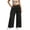 Black, variant on EDFBUYKRS Female Women Pants Casual Women's Pants with Pockets Business Casual Women's Loose Wide Leg Track Pants Drawstring Pockets Elastic Waist Capri Hiking Pants Xs