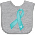 thumbnail image 3 of Inktastic Teal Awareness Ribbon Girls Baby Bib, 3 of 4