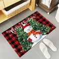 thumbnail image 2 of Indoor Doormat Front Door Mat Merry Christmas Snowman Xmas Tree Romantic Snowflake Red Buffalo Check Plaid Non Slip Rubber Backing Absorbent Machine Washable Floor Mat Entrance Carpet Pet Mat, 2 of 6