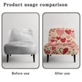 thumbnail image 6 of HELLHERO Elastic Bottom Dustproof Armless Accent Chair Cover for Accent Chair Without Arms, Armless Chair Slipcover Heart Pattern Red, 6 of 8