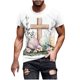 thumbnail image 2 of Tops para hombre, blusas y camisas de manga corta con cuello redondo para hombre, jersey informal con cuello redondo y estampado de Pascua para hombre, camisetas deportivas de manga corta, blusas de p, 2 of 5