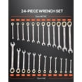 thumbnail image 4 of 24-Piece Combination Ratcheting Wrench Set with Organizer Rack, Cr-V Steel, SAE 1/4" to 7/8" & Metric 8mm to 19mm, Ideal for Household, Automotive, and Emergency Repairs, 4 of 11
