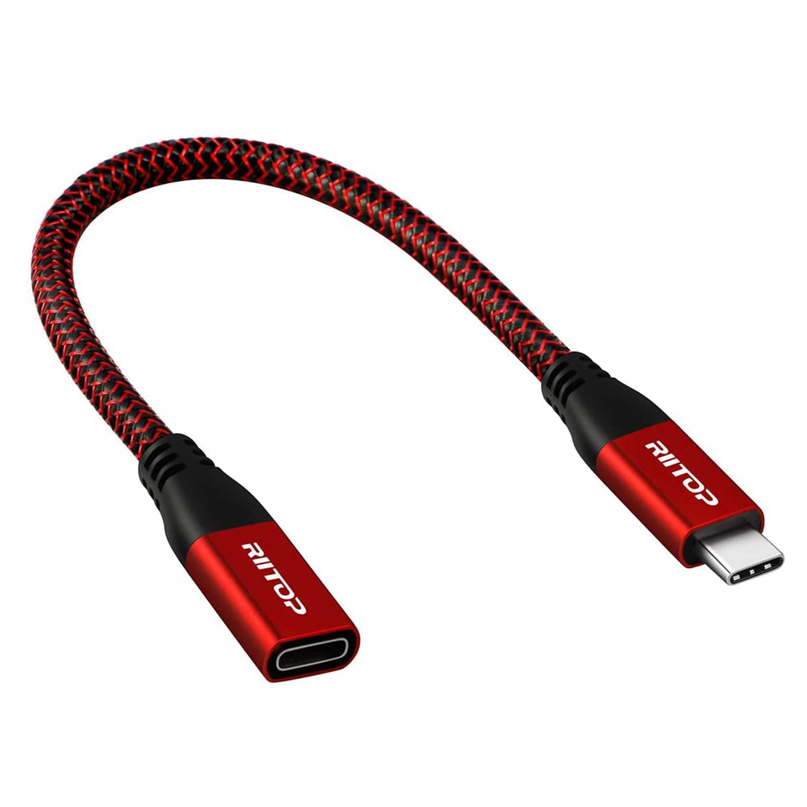USB C Extension Cable 7.8inch, RIITOP USB3.1 Type C Male to Female Extender 10Gbps Data Sync Transfer PD 100W/5A Fast Charging Compatible with Nintendo Switch,USB C Hub