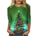thumbnail image 2 of Holiday Gifts! Titcea Christmas Shirts for Women 3/4 Sleeve Crewneck Glitter Xmas Tree Print Pullover Christmas Sweaters 2024 Fashion Casual Tops, 2 of 4