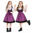 thumbnail image 5 of XXWXYD Girl's German Traditional Oktoberfest Oktoberfest Skirt Dress for Casual Soft Comfortable Clothing(10-12 Years,Purple), 5 of 5