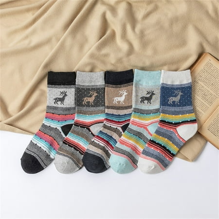 

QWERTYU Christmas Warm Crew Socks for Women Compression Soft Causal Thick Wool Winter Socks Multicolor one size