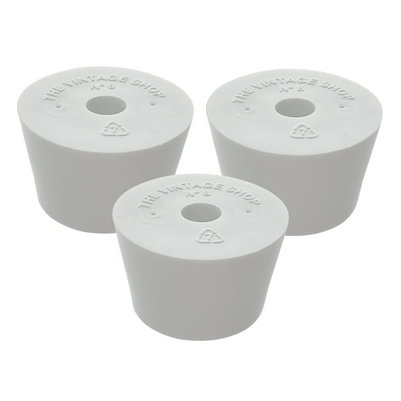 FE455 Rubber Stopper- Size 8- Drilled (Pack of 3)