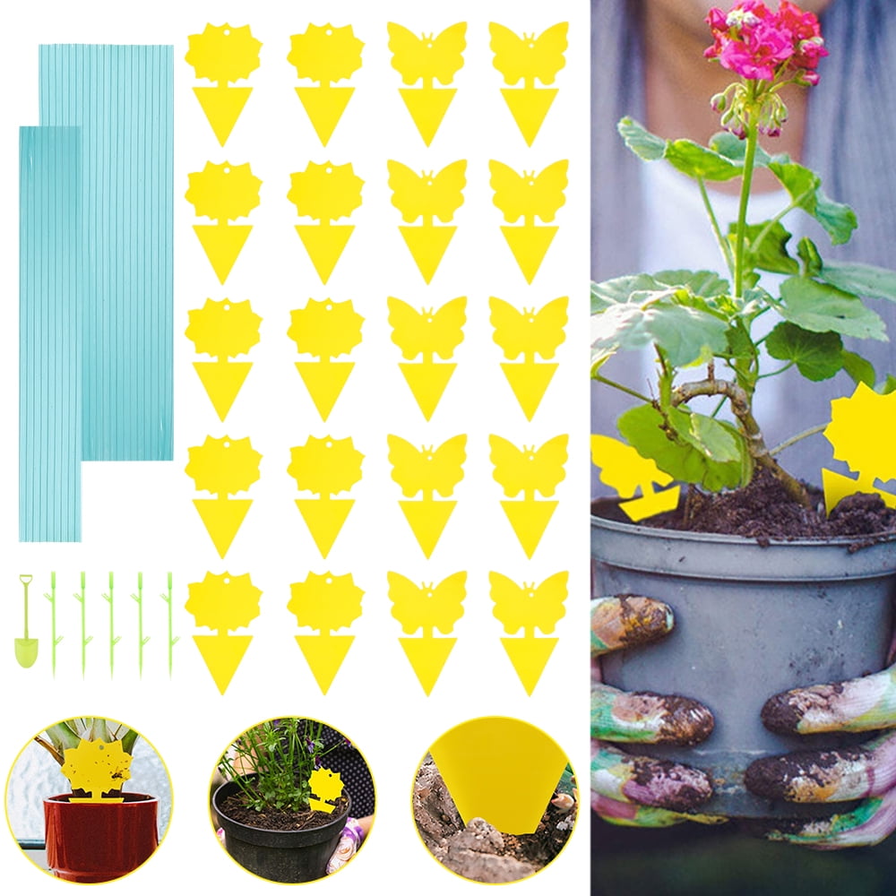 56PCS Sticky Trap Sticky Fly Trap Yellow DualSided Fungus