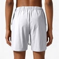 thumbnail image 3 of Men's Cotton Linen Shorts Drawstring Elastic Waistband Shorts Casual Lightweight Summer Beach Linen Shorts Flat Front Cotton Linen Daily Wear Outfit with Pockets,White 3XL, 3 of 3