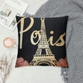 thumbnail image 2 of COMIO  Eiffel Tower Throw Pillow Covers for Couch Sofa Bed, Set of Paris Decor Decorative Pillows Cushion Covers,Trip Design Black Gold Pillow Inserts Not Included,, 2 of 5