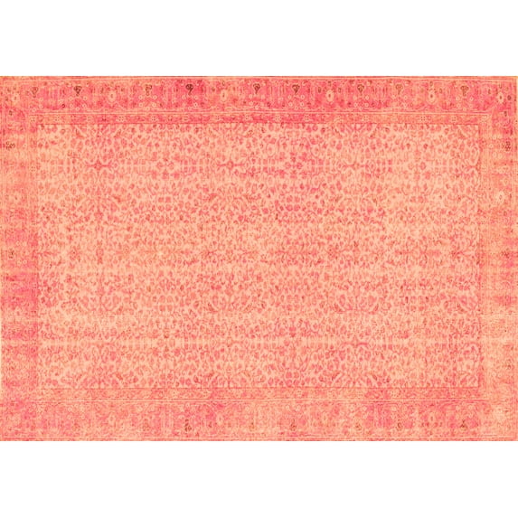 Ahgly Company Indoor Rectangle Abstract Orange Contemporary Area Rugs, 2' x 3'