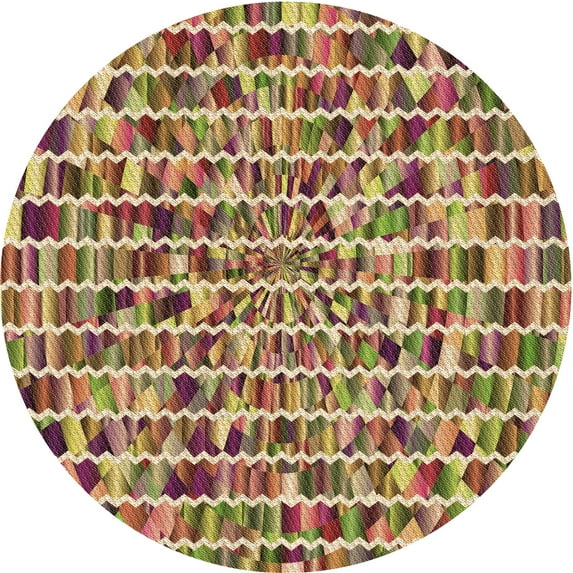 Ahgly Company Machine Washable Indoor Square Transitional Brown Red Area Rugs, 3' Square