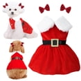 thumbnail image 1 of Vestido navideño para perro LAPOHI de terciopelo rojo con lazo, talla XL, 1 of 6