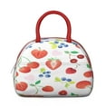 thumbnail image 2 of Lunch Bag Women Insulated Lunch Box Portable Large Cooler Tote for Student/Mother Group with Side Pockets for Work Office Picnic Strawberry Fruit, 2 of 7