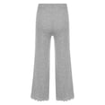thumbnail image 2 of Kaerm Kids Girls Ruffled Hem Flared Pants Ribbed Knit Bell Bottoms Skinny Flare Leggings Yoga Gray 130, 2 of 6