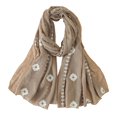 thumbnail image 1 of Foulard en Lin Femme Coton Longue Brodée Mode Unie et Fine, 1 of 2