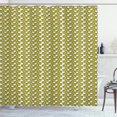 thumbnail image 1 of Yellow and Green Shower Curtain, Composition of Tulips with Coming of Spring Hand Drawn Petals, Fabric Bathroom Set with Hooks, 69W X 84L Inches Extra Long, Fern Green and Yellow, by Ambesonne, 1 of 3