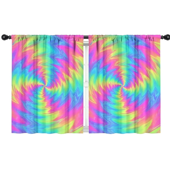 Blackout Kids Curtains,Colorful Tie Dye Mandala Pattern Childrens Insulated Curtains Set Of 2,Bedroom Essentials,Toddler Room Decor 42"x54"