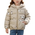 thumbnail image 2 of Nugftut Girls Boys Puffer Jackets Size 3-4 Years Hooded Winter Coat Warm Windproof Printed Kids Clothing, 2 of 8