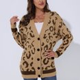 thumbnail image 2 of Vedolay Women's Knit Cardigan Sweater Basic Crew Neck Long Sleeve Button Down Cardigan Brown,One Size, 2 of 5