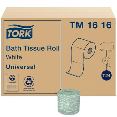 Tork Bath Tissue Roll Universal 2-ply For everyday use at home Biodegradable 4.375x3.75", 500 sheets/roll, 96 rolls/case