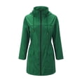 thumbnail image 6 of Women's Zip Up Lightweight Hooded Rain Jacket With Pockets Nylon Raincoat Swing Jacket Women Womens Winter Windbreaker Women's Windbreaker Jackets Womens Warm Jacket with Hood Rain Womens Jacket, 6 of 7