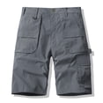 thumbnail image 1 of pstuiky Pantalones cortos deportivos para hombre, Pantalones cargo para hombre, de color liso, a la moda, con bolsillos laterales, cintura abotonada y múltiples bolsillos. Pantalones cortos cargo, 1 of 5