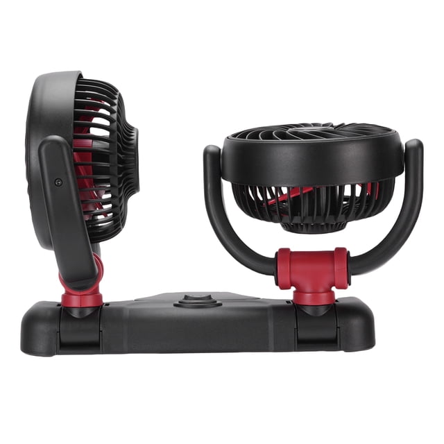 Dual Head Car Fan, Adjustable Wind Speed, 2 Speed Levels, 360 Degree Rotation, Suitable for Sedan SUV RV Truck, with Portable Vehicle Cooling Fan