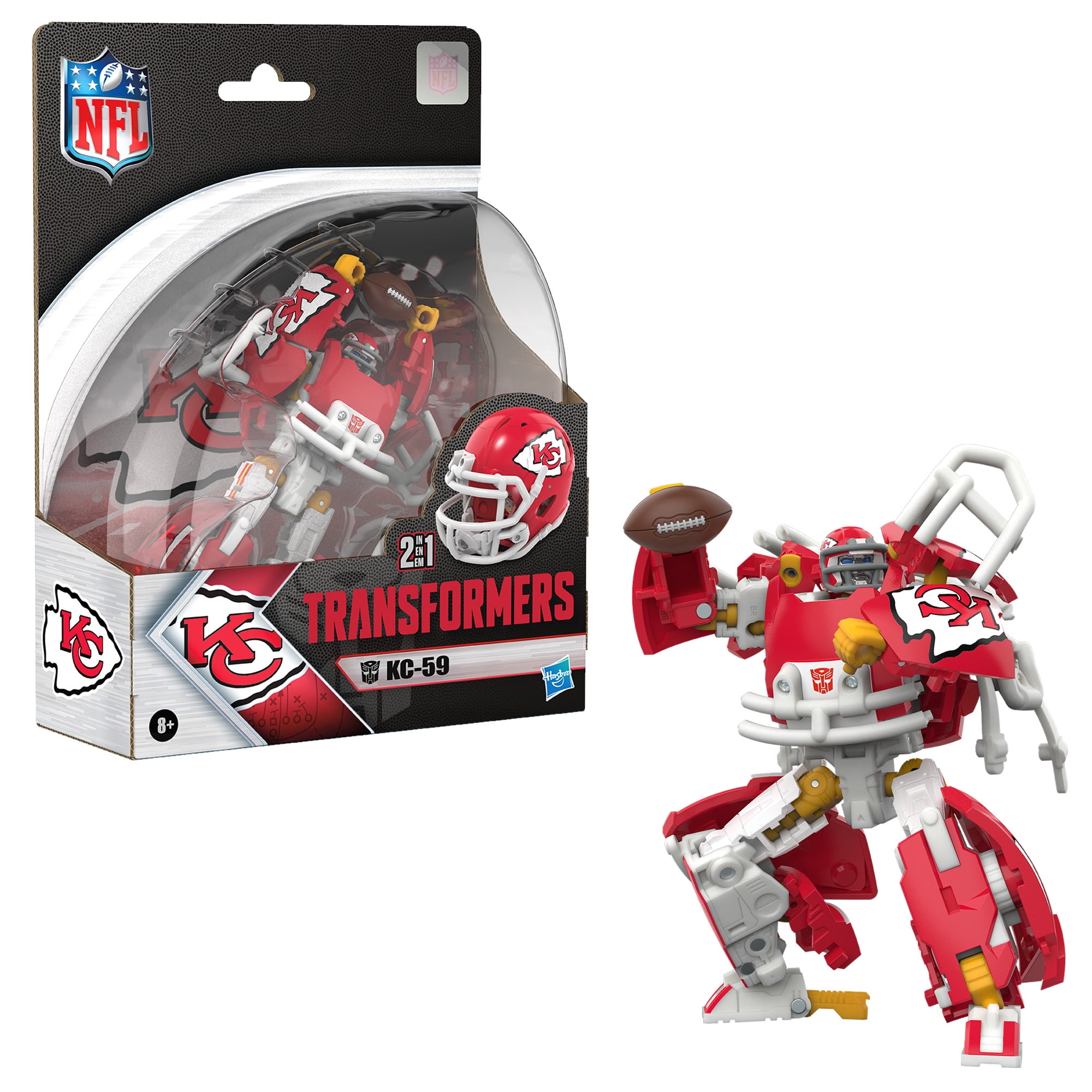 Transformers Toys NFL Kansas City Chiefs KC-59, 5.5" Action Figure, 8+