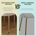thumbnail image 2 of Desk Chair No Wheels Vanity Chair Comfy Accent Chair for Living Dining Room Bedroom Home Office Mid Century Modern Upholstered Armless Chair with Metal Legs (Gold Frame+White, 1), 2 of 7