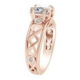 thumbnail image 2 of AFFY 1.3 Carat Princess Cut Moissanite & Natural Diamond Unique Engagement Ring 14K Solid Rose Gold Ring Size-6.5, 2 of 2