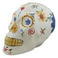 thumbnail image 5 of White Day Of The Dead Skull Ceramic Figurine Skeleton 7"L Fantasy Home Decor, 5 of 8