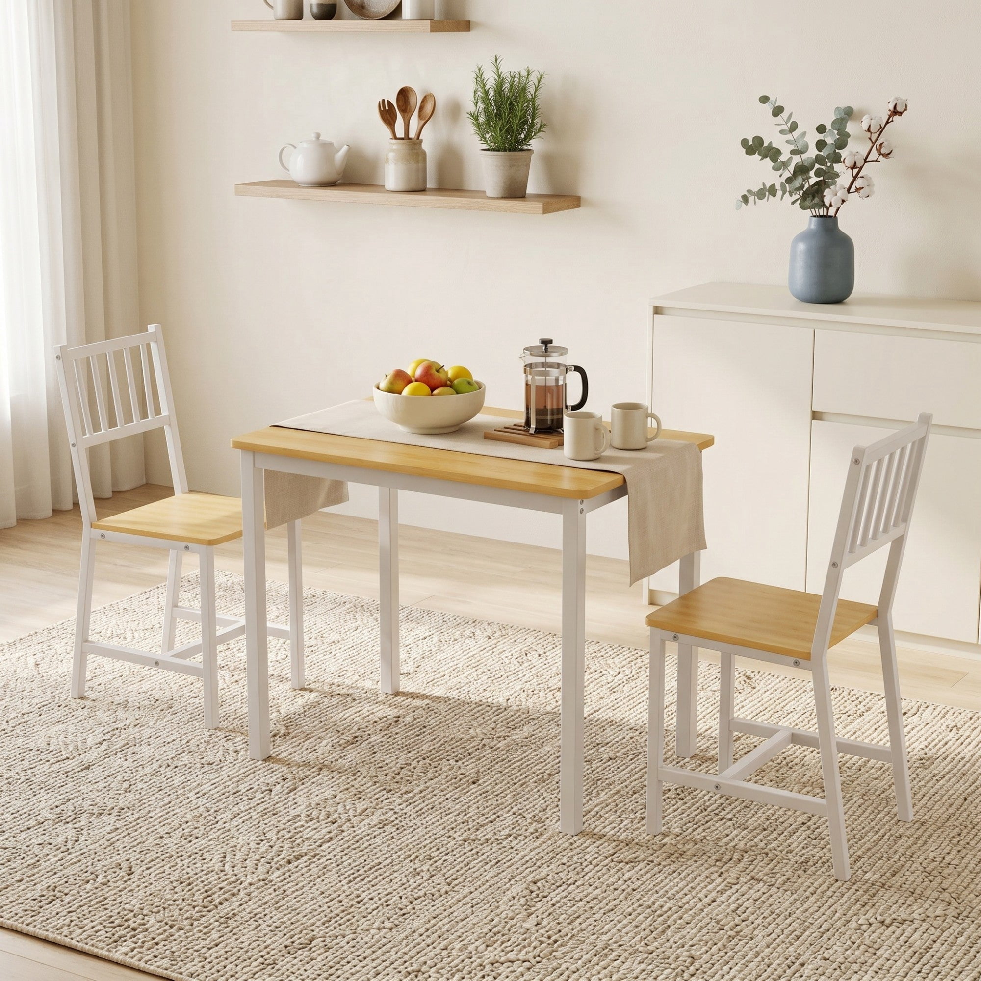 Sailvan 3-Piece Dining Table Set, 35.4″L x23.6″W x29.7″H, Bar Table with 2 Chairs
