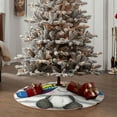 thumbnail image 4 of Sikiie Panda with Sun glasses Nativity Christmas Tree Skirt, Jesus Christian Winter Holiday Tree Mat Decoration(30-48IN)48", 4 of 6