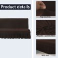 thumbnail image 3 of Dowbom Armless Futon Slipcover with Skirt,Stretch Foldable Sofa Bed Protector Dust-Proof Washable Soft Spandex Without Armrests Futon Cover for Living Room Bedroom-S(120-150cm)-dark brown, 3 of 7