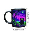 thumbnail image 5 of shyuyusa Halloween Ceramic Mug Set Of 2 - Gothic Cat Design For Coffee Tea Hot Drink Use At Home Office 11 Ounce Capacity, 5 of 7