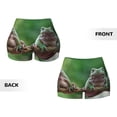 thumbnail image 5 of Picia Australian White Tree Frog Sitting on Branch Printed Workout Shorts for Women Seamless Scrunch Butt Lifting High Waisted Yoga Gym Booty Running Moisture-wicking Short Pants-Large, 5 of 9