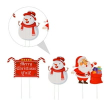 LOLIPPYY 3Pcs Outdoor Decor Stakes Christmas Stakes Red Plastic Yard Decoration