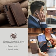 Galaxy S23 5G Wallet Case, TECH CIRCLE PU Leather Flip Folio Case with Card Holders RFID Blocking Kickstand Shockproof TPU Inner Shell Phone Cover for Samsung Galaxy S23 6.1 inch 2023, Coffee