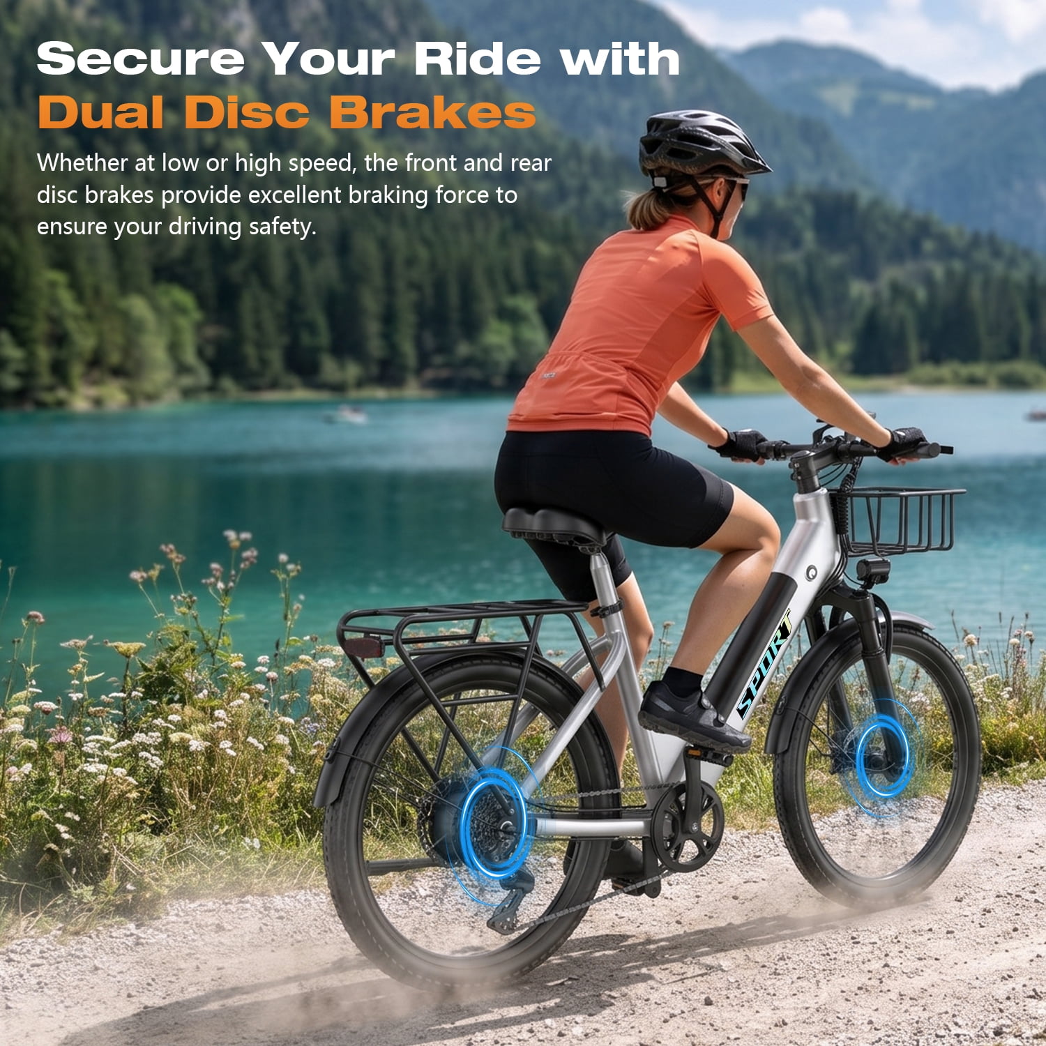 ASKGO F29-1800W Electric Bike with Rear Seat & Front Basket , 720Wh Built-in battery , 30MPH Off-Road Ebike, 26" E- Mountain /Beach Bike,Commute Electric Bicycle​​，All-Terrain Unisex ebikes，UL2849