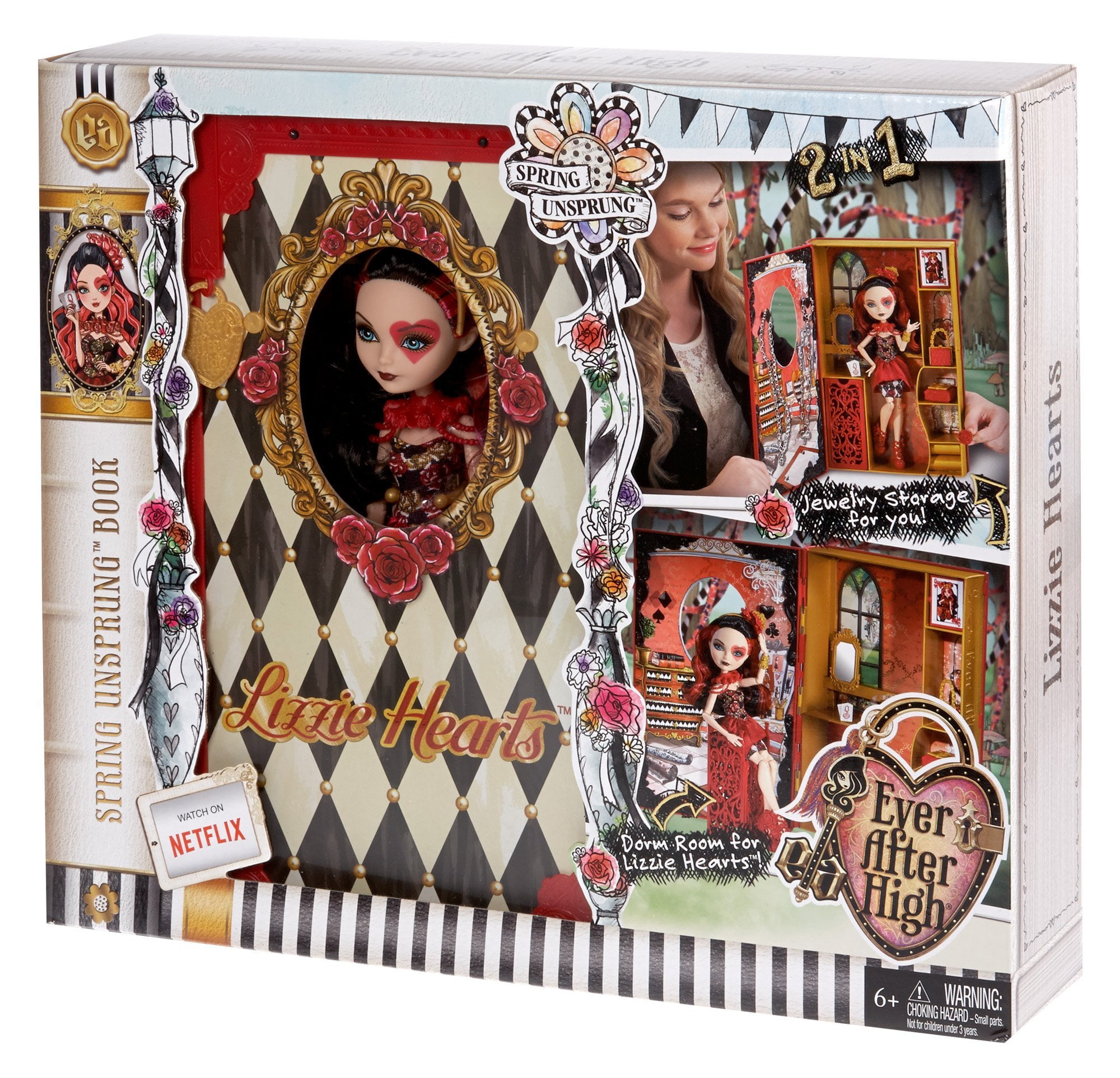 Mattel 2014 Ever After High - Spring Unsprung - Lizzie Hearts Book Playset  Doll