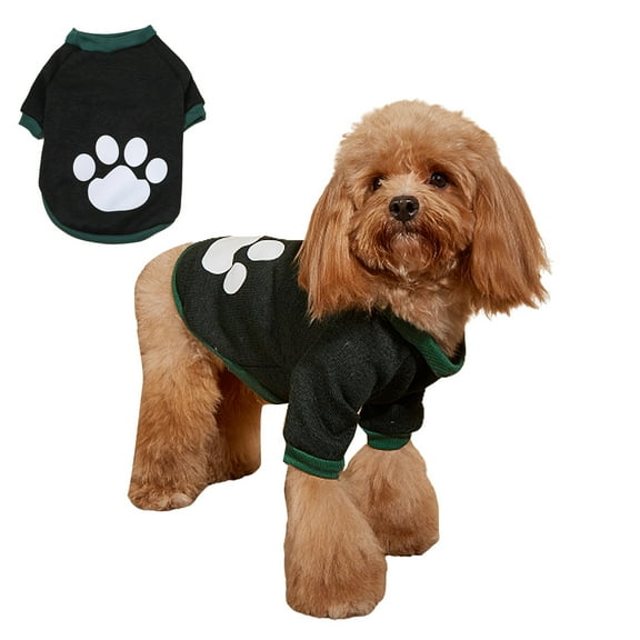 Pet sweater fleece printed pet clothes pet autumn and winter warm clothes dog two-legged clothes