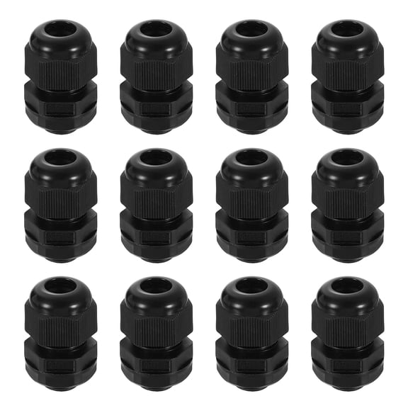 12Pack NPT 1/4" Nylon Cable Glands, Waterproof Adjustable Wire Grommet, Black