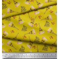 thumbnail image 3 of Soimoi Rayon Crepe Fabric Text,Floral & Eiffel Tower Architectural Print Sewing Fabric Yard 46 Inch Wide, 3 of 3