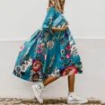 thumbnail image 1 of Robes Boho Imprimées Col Rond Mode Été Longue Robe Grande Robe Évasée Décontractée Élégante Tempérament Irrégulierté Robes Grande Taille FJH, 1 of 6