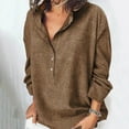 thumbnail image 2 of Aayomet Womens Long Sleeve Tops Long Sleeve Floral Casual Tunic Tops V Neck Shirts,Khaki L, 2 of 5