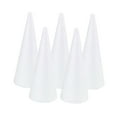 thumbnail image 3 of segolike White Cone Shape Foam DIY Craft Material Holiday Party Accessory Children Table 130mm 5Pcs, 3 of 9