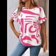 thumbnail image 5 of Blusa de Verano para Mujer, Estilo Túnica Informal, Elegante, con Cuello Asimétrico, Corta y Botones, Color Rosa, Talla M, 5 of 9